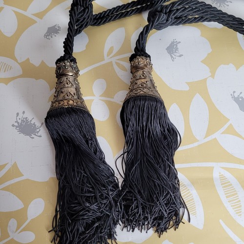 Black tassel tieback - set, of