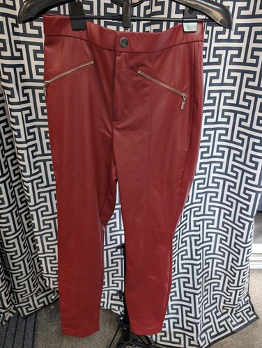 Zara red faux leather skinny - zara,