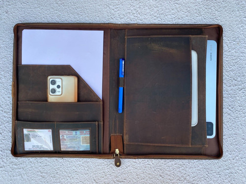 Buffalo leather portfolio - leather,