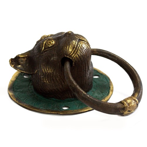 Brass door knocker - brass, cats