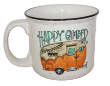 Wilcor Be Outdoors Happy Camper Vtg Retro Teardrop Rpod Mug Coffee Mocha Tea Cup