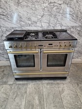 RANGEMASTER XT TOLEDO RANGE COOKER 110 CM DUAL FUEL IN STAINLESS STEEL AND GOLD