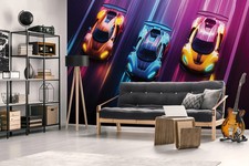 Colourful cool Cars wallpaper wall mural 312x219cm kids and teen bedroom decor