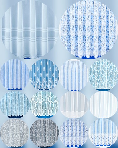 White lace window net - white,