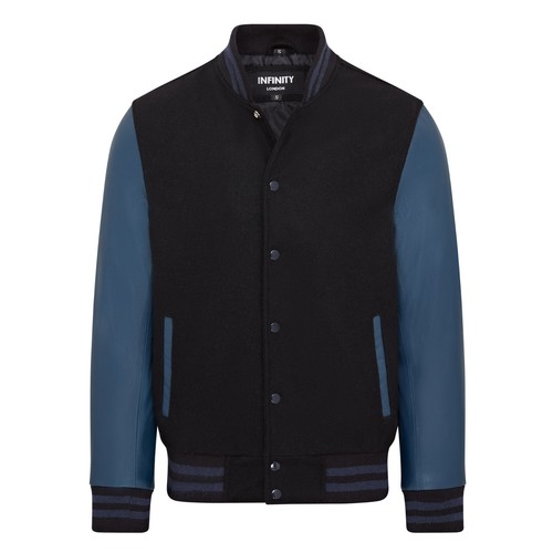 Black letterman baseball - letterman, wool