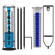 Rain Gauge 7" Outdoor Measuring Tool Large Clear Numbers With Stake Garden Lawn 