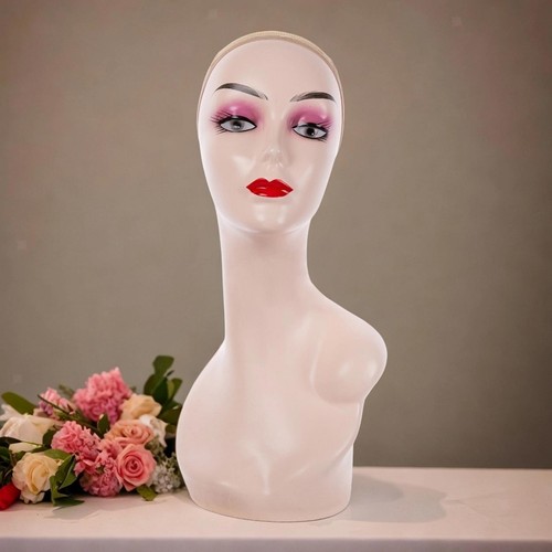 Female bald mannequin head - bald,