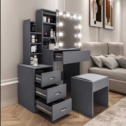 Dressing table with - led, mirror