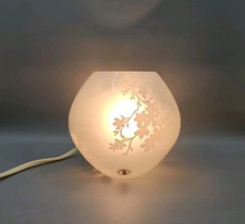 Vintage IKEA KNUBBIG FROSTED GLASS Cherry Blossom White Table Lamp - 4"