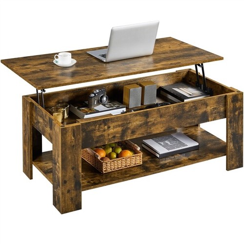 Lift coffee table wooden - up,