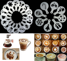 Cappuccino Latte Coffee Stencils Template Strew Flowers Duster Spray Christmas