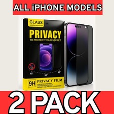 2 Pack Privacy Tempered Glass Screen Protector For iPhone 17 16 15 14 13 Pro Max