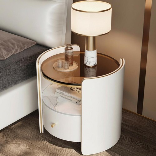 Round nightstand modern - round,