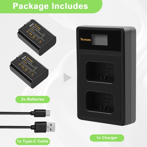 2pcs fw50 battery dual - 2pcs, np-fw50