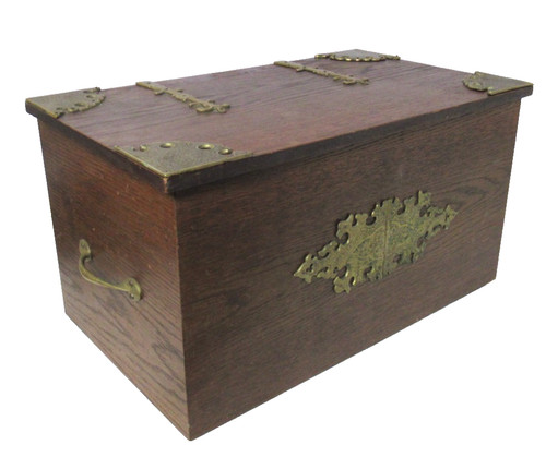 Vintage wooden oak chest - vintage,
