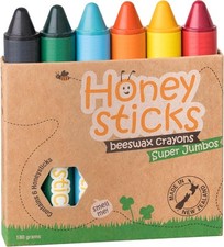 Honeysticks Super Jumbo Crayons (6 Pack) - 100% Pure 6 count (Pack of 1) 