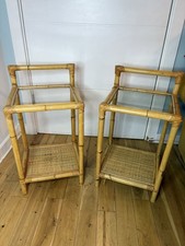 MCM Bamboo Wicker Bedside