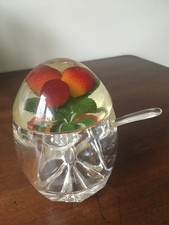 Vintage Lucite Strawberry Jam Pot With Spoon