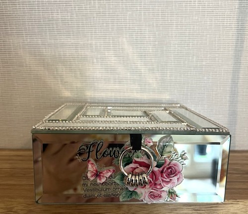 Glass mirrored jewellery box - glass,
