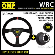 FORD ESCORT COSWORTH 94-96 OMP WRC RED 350mm SUEDE LEATHER STEERING WHEEL & HUB