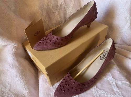 Tod burgundy suede - suede, studded