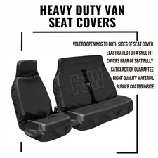Fits Vauxhall Vivaro Waterproof Extra Heavy Duty Van Seat Covers Black 2 1