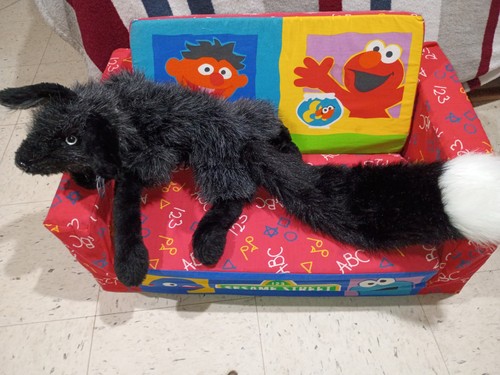 Handmade black fox plush - handmade,