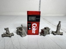 Coca Cola Digital Quartz Clock With Pewter Train Lot Vintage Display Set