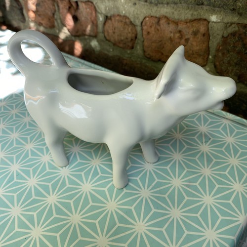 Vintage white ceramic - ceramic, cow