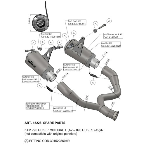 Rear silencer leovince exhaust - rear,