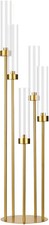 VINCIGANT 5 Arms Candelabra Centerpieces with Acrylic 100cm Height, Gold 