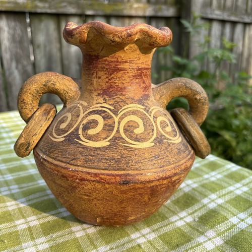 Vintage clay pottery chiminea - clay,