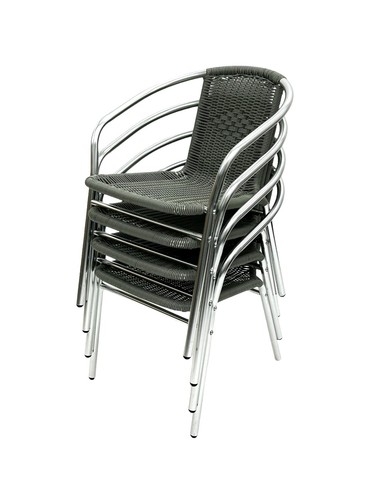 Grey wicker rattan chairs - wicker,
