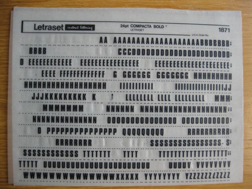 Sheet letraset upper - x,