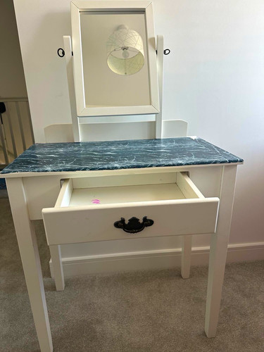 White wooden dressing table - white,