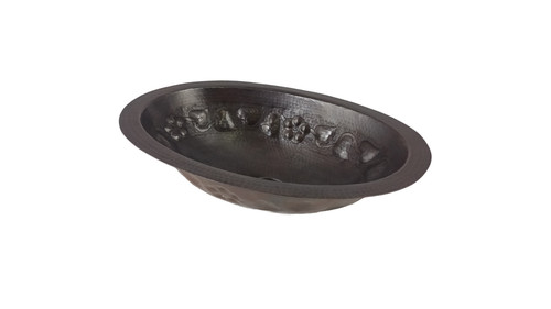 Oval copper bathroom - bathroom, sink