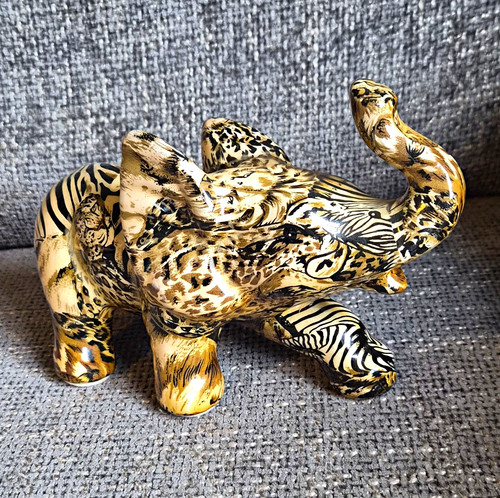 Collage ceramic elephant - collage,