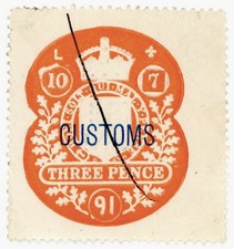 (I.B) QV Revenue : Customs Duty 3d (die L) 