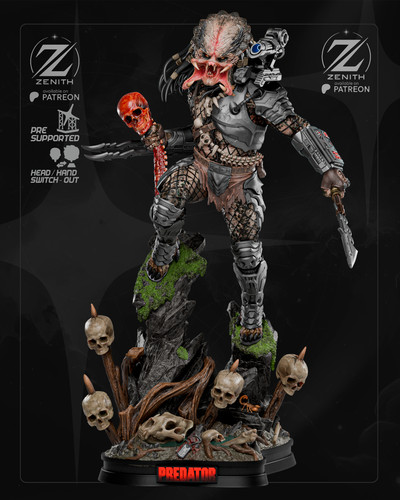 Predator statue printed - 3d,