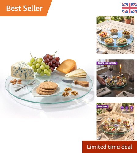 32cm tempered glass lazy susan - lazy,