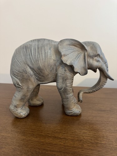 Large grey elephant figurine - grey,