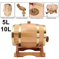 5L 10L wine barrel wooden barrel wine barrel with stand wooden barrel whiskey wine liquor barrel