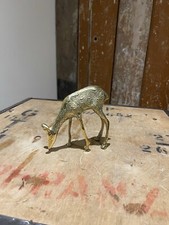 Vintage Brass Deer Figure Statue Figurine Sculpture Ornament Animal Wildlife