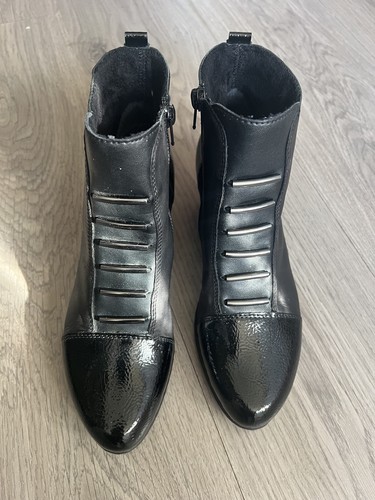Rieker black leather patent - rieker, leather/