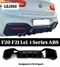 BMW 1 Series F20 F21 LCI Gloss Black Rear Diffuser Lip Valance Bumper 15-19