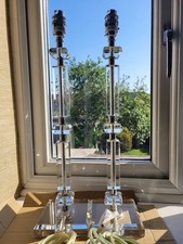 Pair of Laura Ashley Paloma crystal glass Lamp Bases (just under 50cm tall)