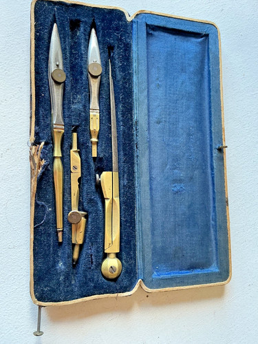 C1890 brass drafting pen - drafting,