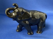 Sylvac Elephant in Black Glaze
