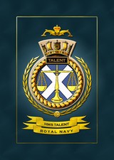 HMS TALENT FRAMED SHIPS CRESTS - HUNDREDS OF HM SHIPS IN STOCK