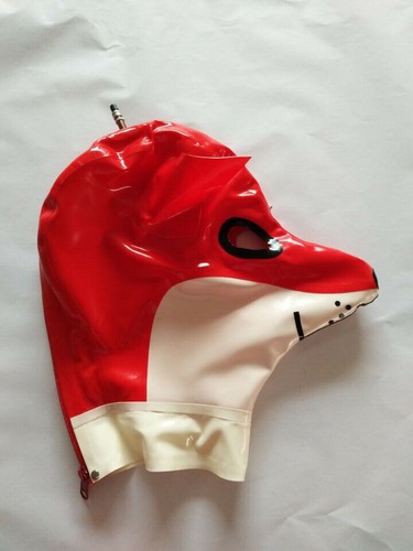 Latex rubber hood tight zip - latex,